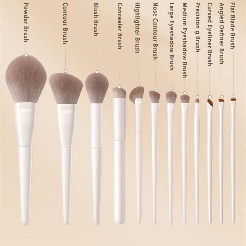 Kit de 12 Pinceaux de Maquillage Professionnels — Teint & Yeux - PrimeFinds