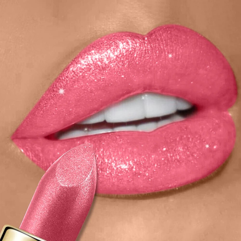 Rouge à Lèvres Pailleté Nacré Waterproof — Glitter Metallic Lipstick - PrimeFinds