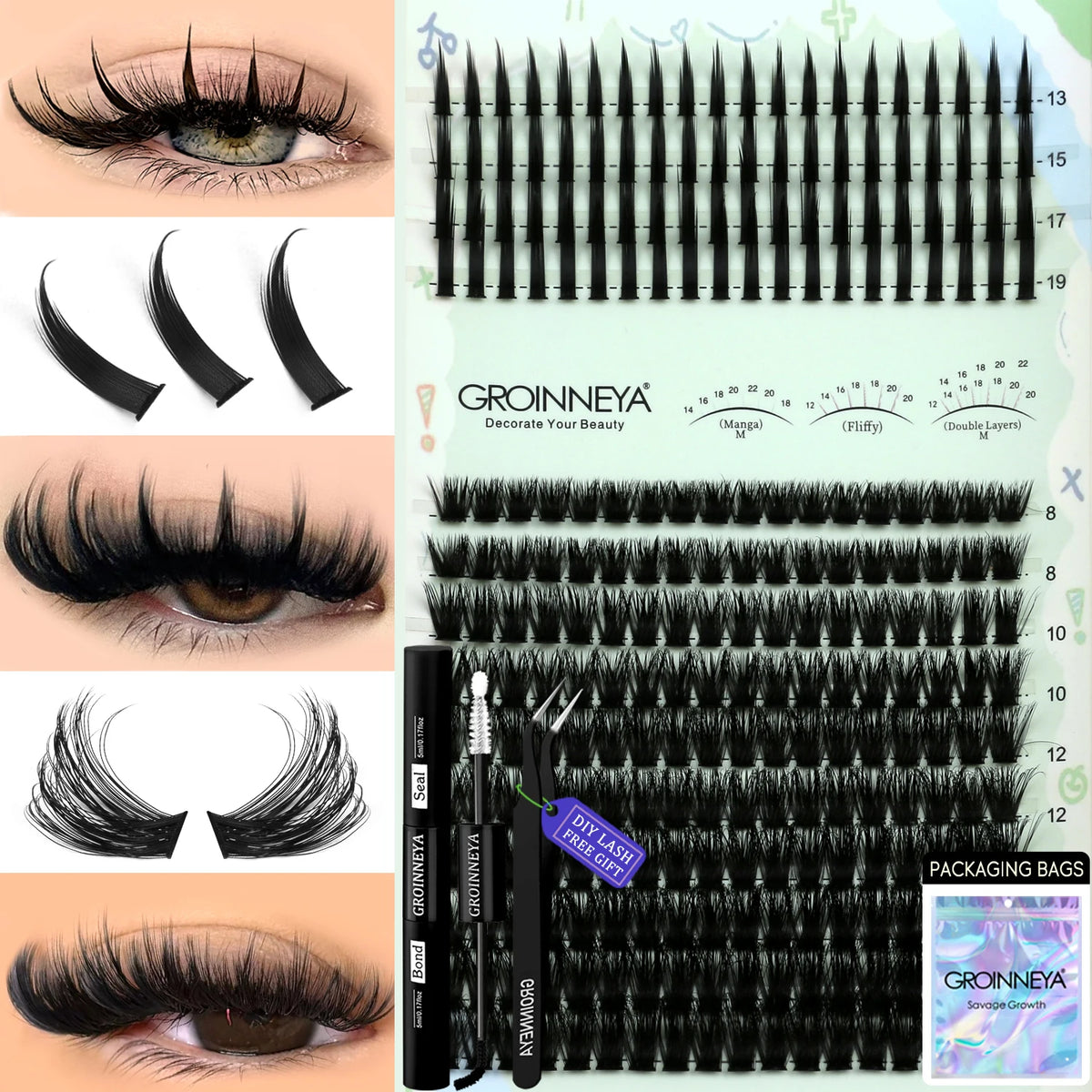 Kit Extensions de Cils Individuels — Courbure D - PrimeFinds