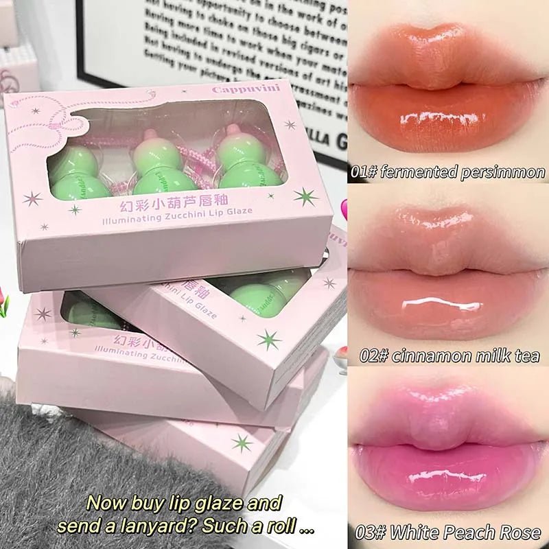 Mini Gloss Lèvres Hydratant Effet Miroir — Design Cute Zucchini - PrimeFinds