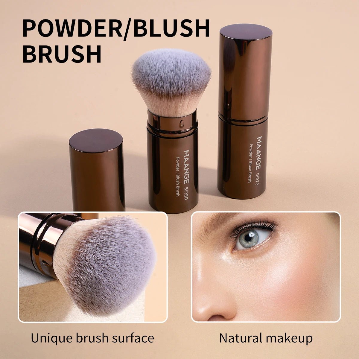 Pinceau Teint Rétractable Double Embout | Kabuki & Poudre - PrimeFinds
