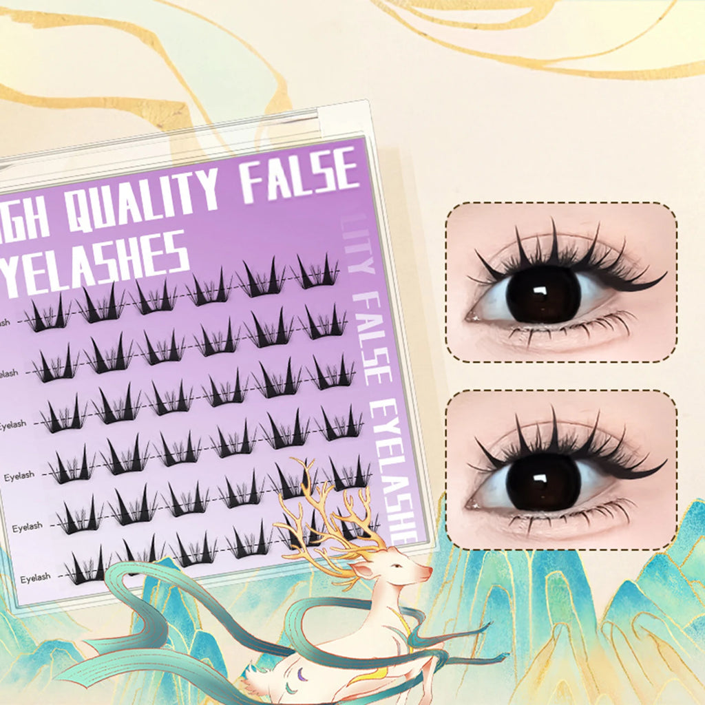 Faux Cils en Bouquets Autocollants Sans Colle — Effet Naturel & Cosplay - PrimeFinds