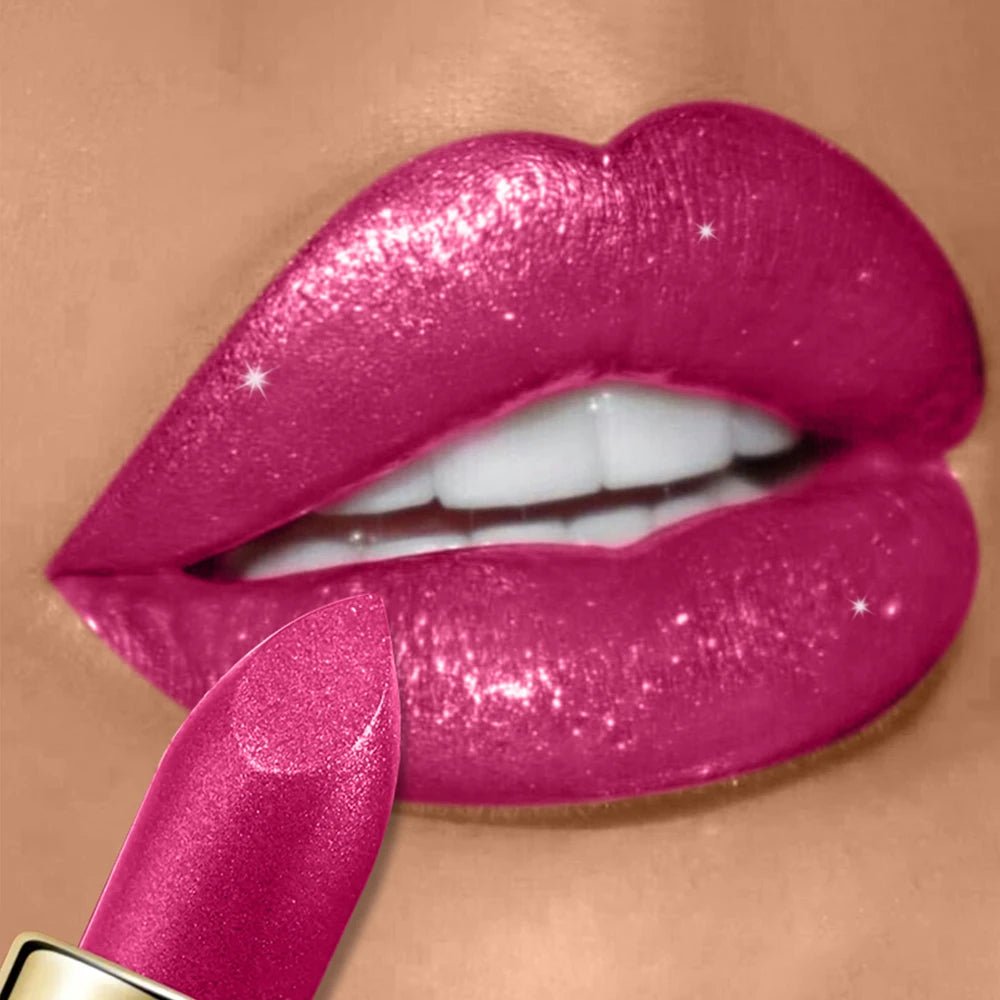 Rouge à Lèvres Pailleté Nacré Waterproof — Glitter Metallic Lipstick - PrimeFinds