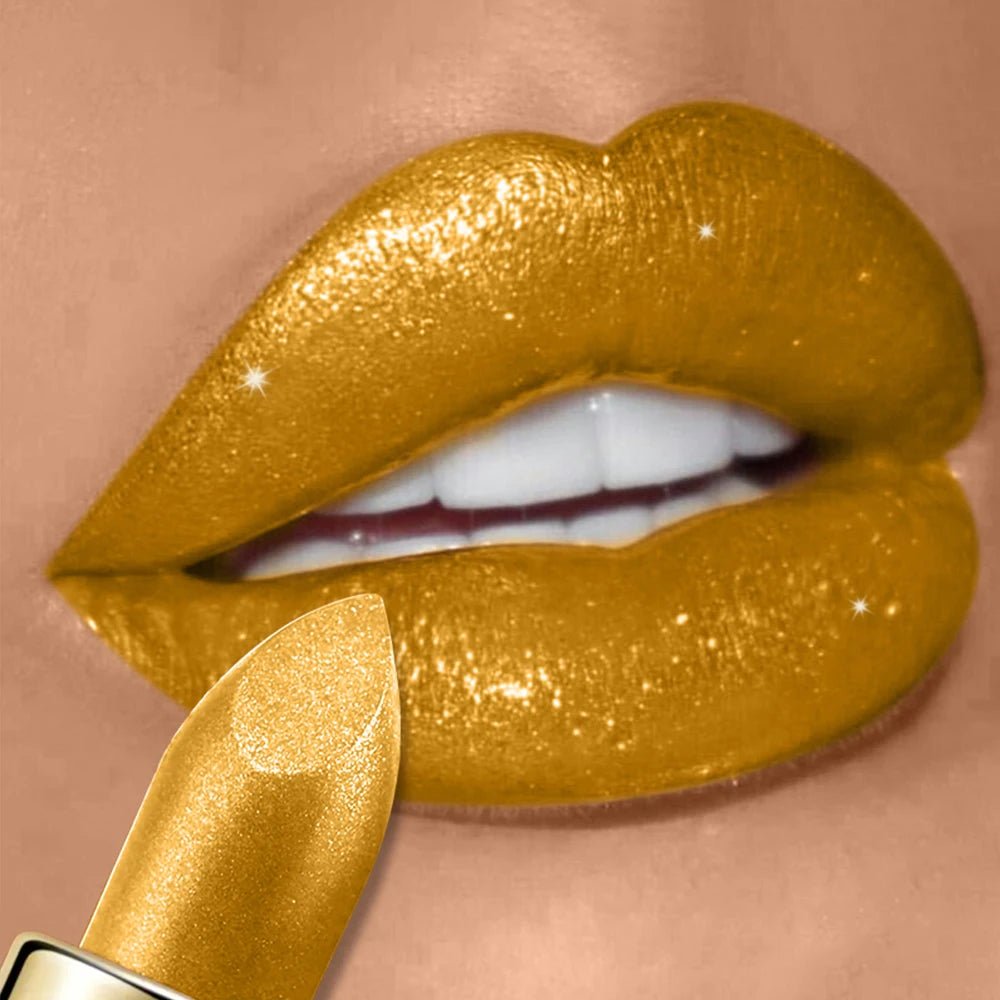 Rouge à Lèvres Pailleté Nacré Waterproof — Glitter Metallic Lipstick - PrimeFinds