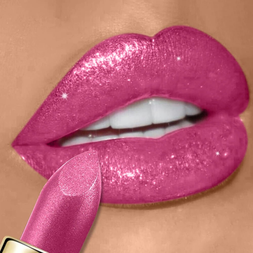Rouge à Lèvres Pailleté Nacré Waterproof — Glitter Metallic Lipstick - PrimeFinds