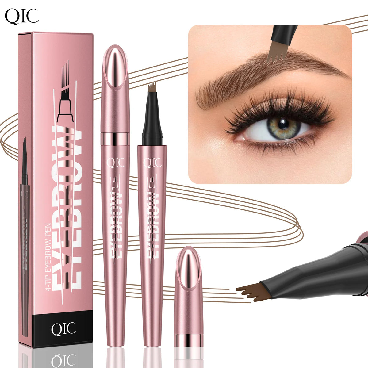 Stylo Sourcils Effet Microblading 4 Pointes — Longue Tenue & Waterproof - PrimeFinds