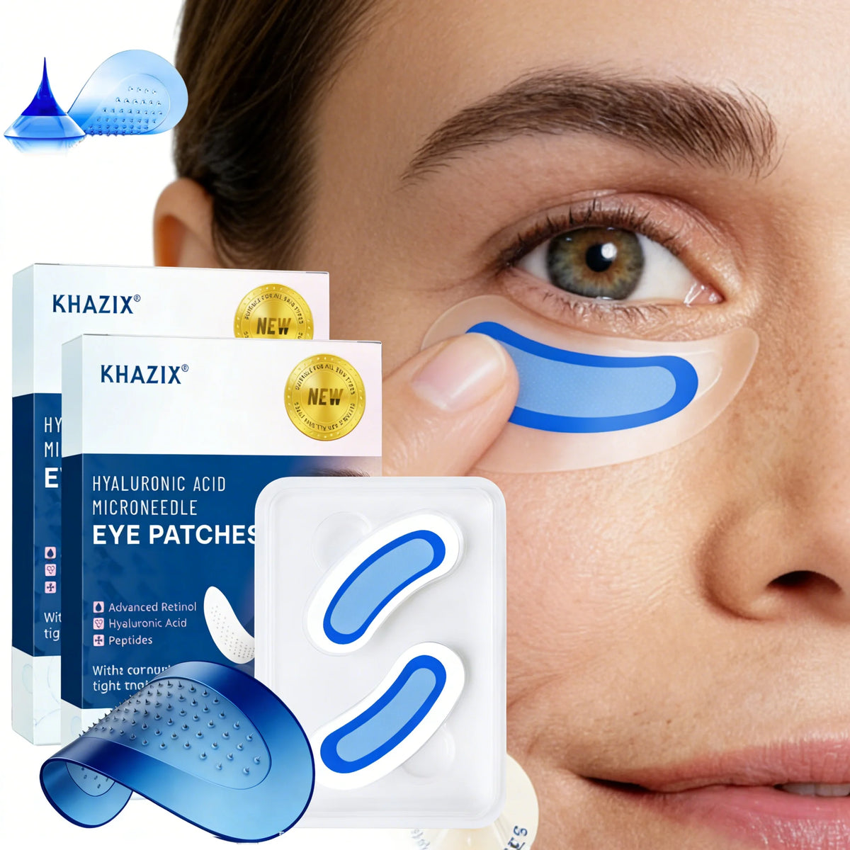 Patches Micro-Aiguilles Rétinol & Acide Hyaluronique — Anti-Rides Yeux & Visage - PrimeFinds