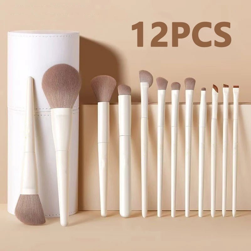 Kit de 12 Pinceaux de Maquillage Professionnels — Teint & Yeux - PrimeFinds