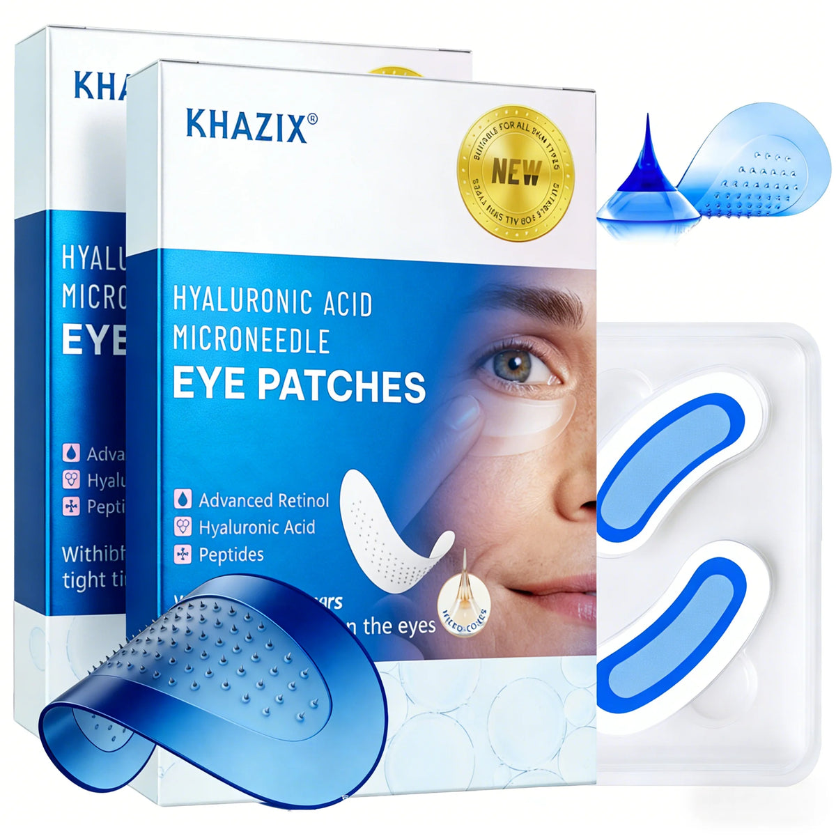 Patches Micro-Aiguilles Rétinol & Acide Hyaluronique — Anti-Rides Yeux & Visage - PrimeFinds