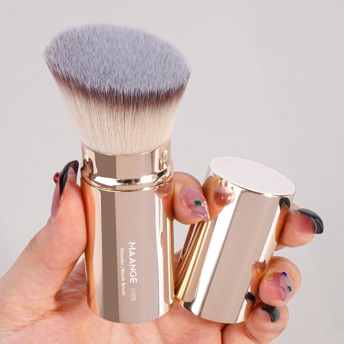 Pinceau Teint Rétractable Double Embout | Kabuki & Poudre - PrimeFinds