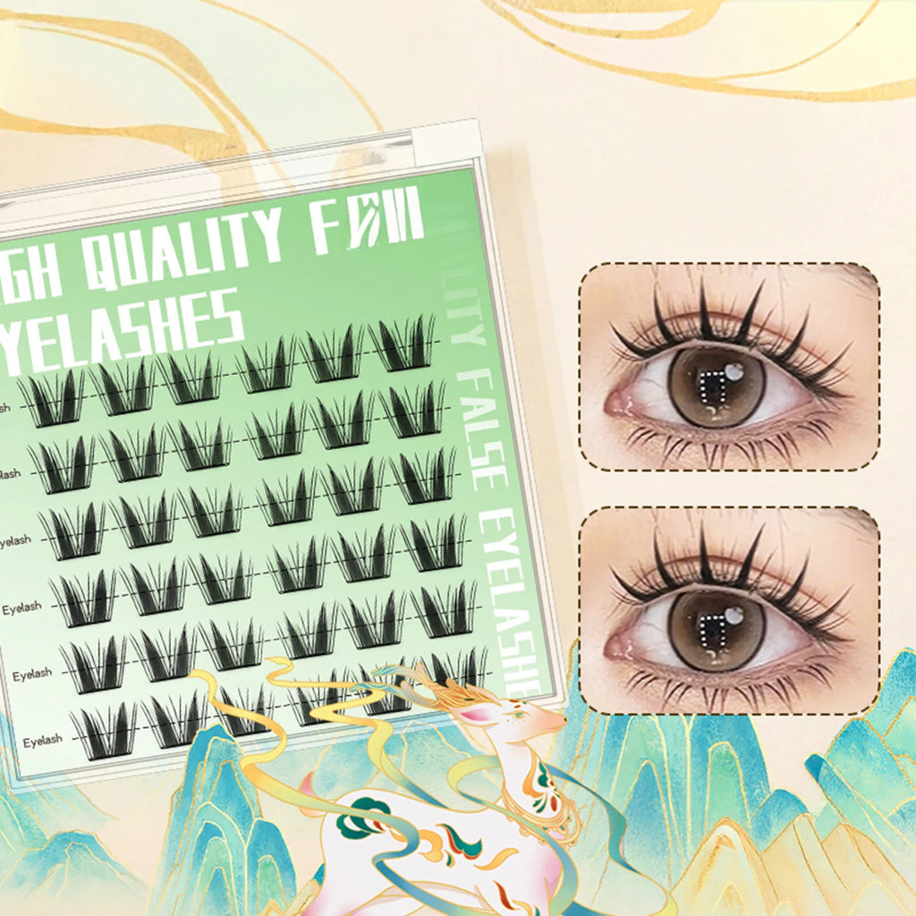 Faux Cils en Bouquets Autocollants Sans Colle — Effet Naturel & Cosplay - PrimeFinds