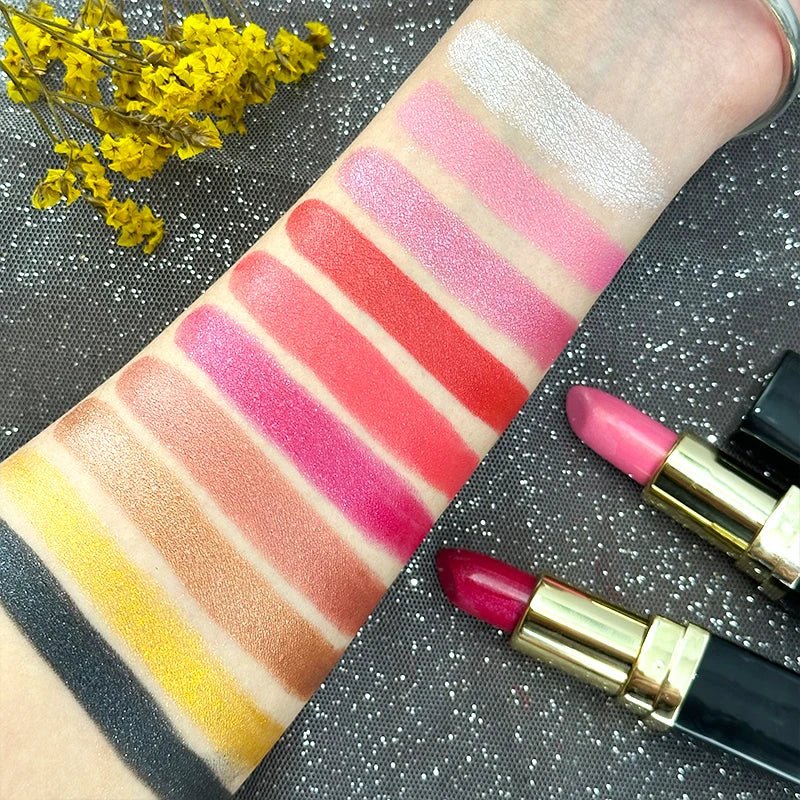 Rouge à Lèvres Pailleté Nacré Waterproof — Glitter Metallic Lipstick - PrimeFinds