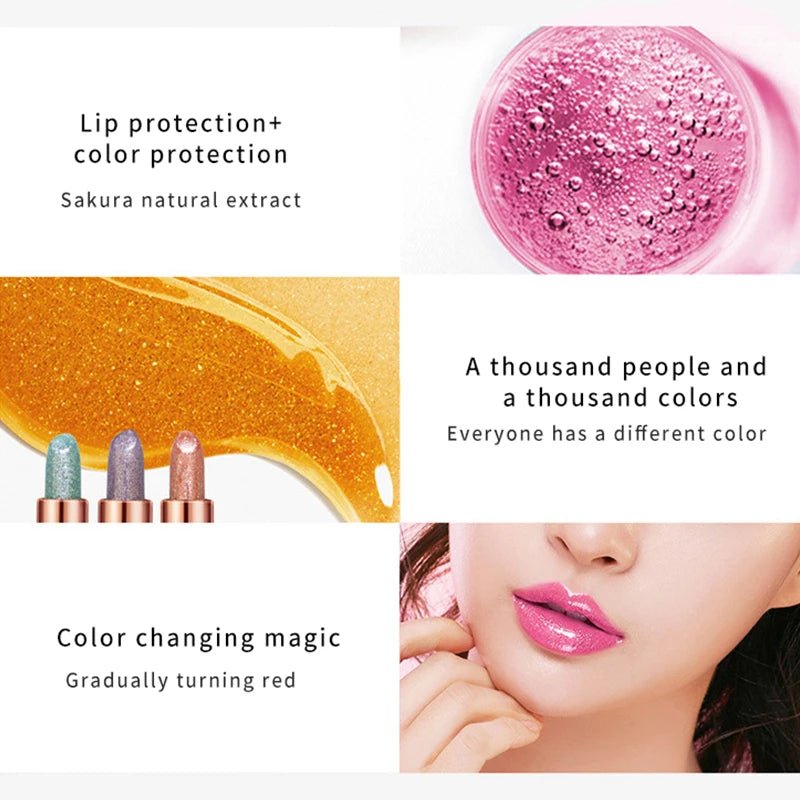 Baume à Lèvres Magique Réactif au pH | Effet Rosé Sur-Mesure & Pailleté - PrimeFinds