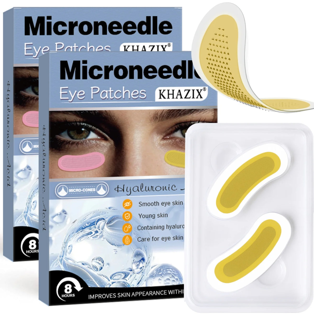 Patches Micro-Aiguilles Rétinol & Acide Hyaluronique — Anti-Rides Yeux & Visage - PrimeFinds