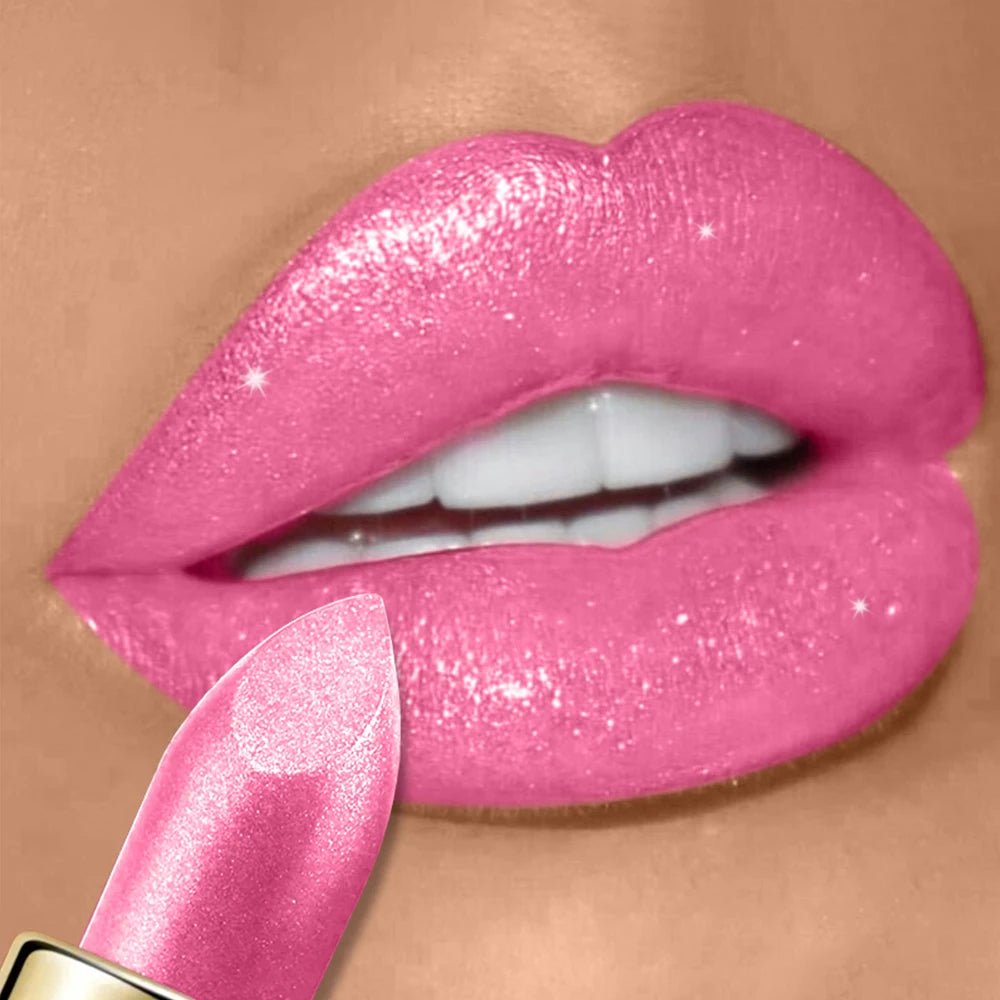 Rouge à Lèvres Pailleté Nacré Waterproof — Glitter Metallic Lipstick - PrimeFinds